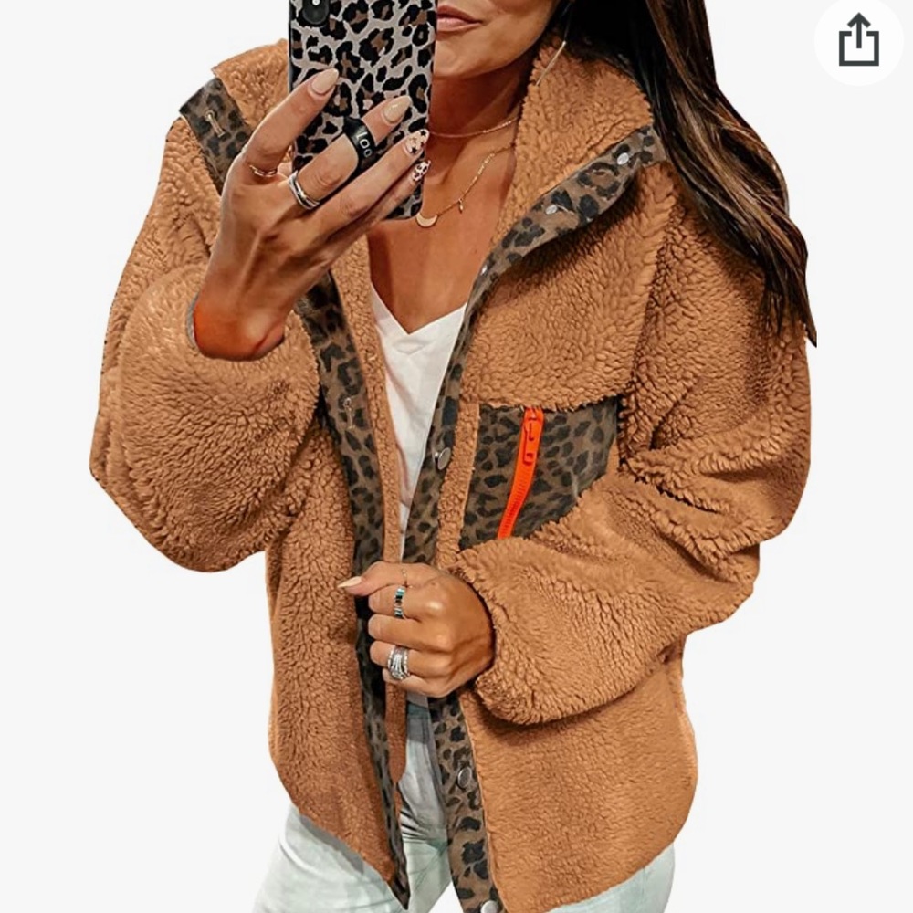 Leopard Sherpa jacket